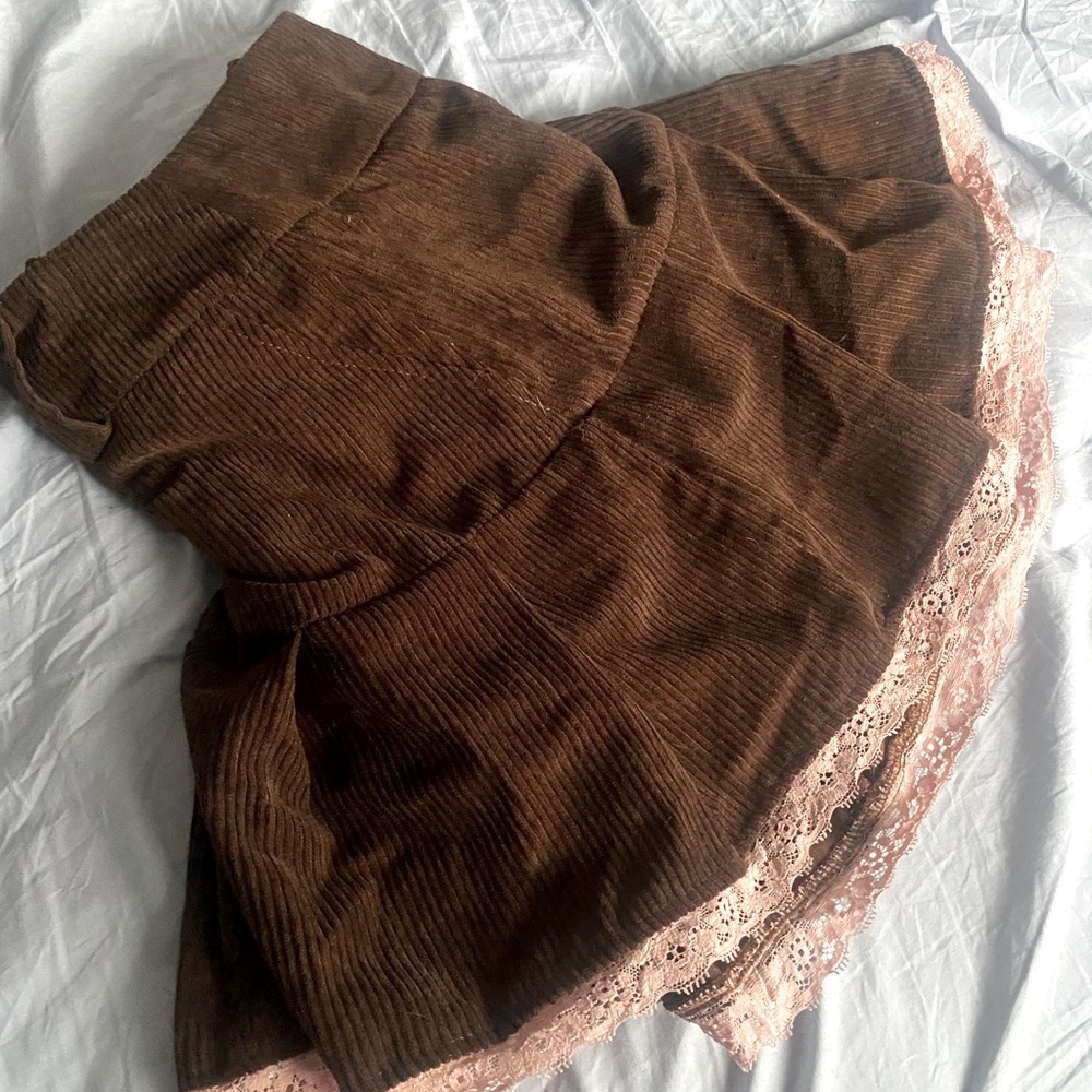 Brown ribbed skirt